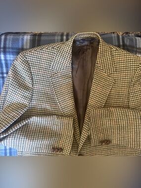 Brooks Brothers Houndstooth Wool Blend Men’s Sports Coat Blazer Size 42 L